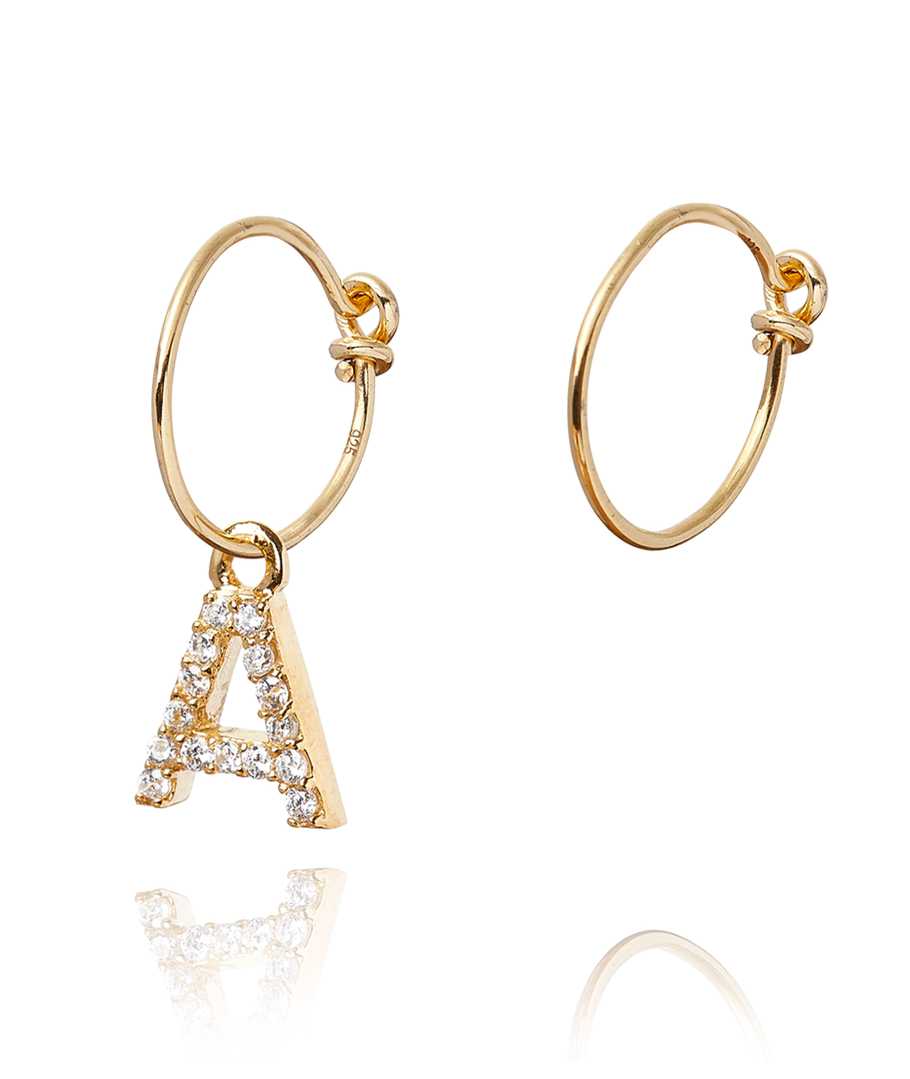 alphabet-zircon-hoop-earring